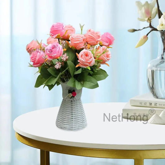 Artificial Flowers Fake Plants Plastic UV Resistant Home In/Outdoor Garden Decor