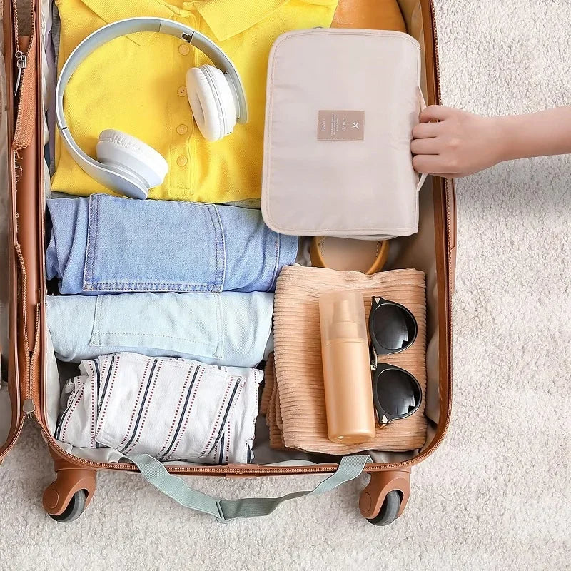 Travel Makeup High Capacity Toiletries Pouch Travel Make Organizer Waterproof Beauty Bathroom Wash Bathtub tray Soap tray