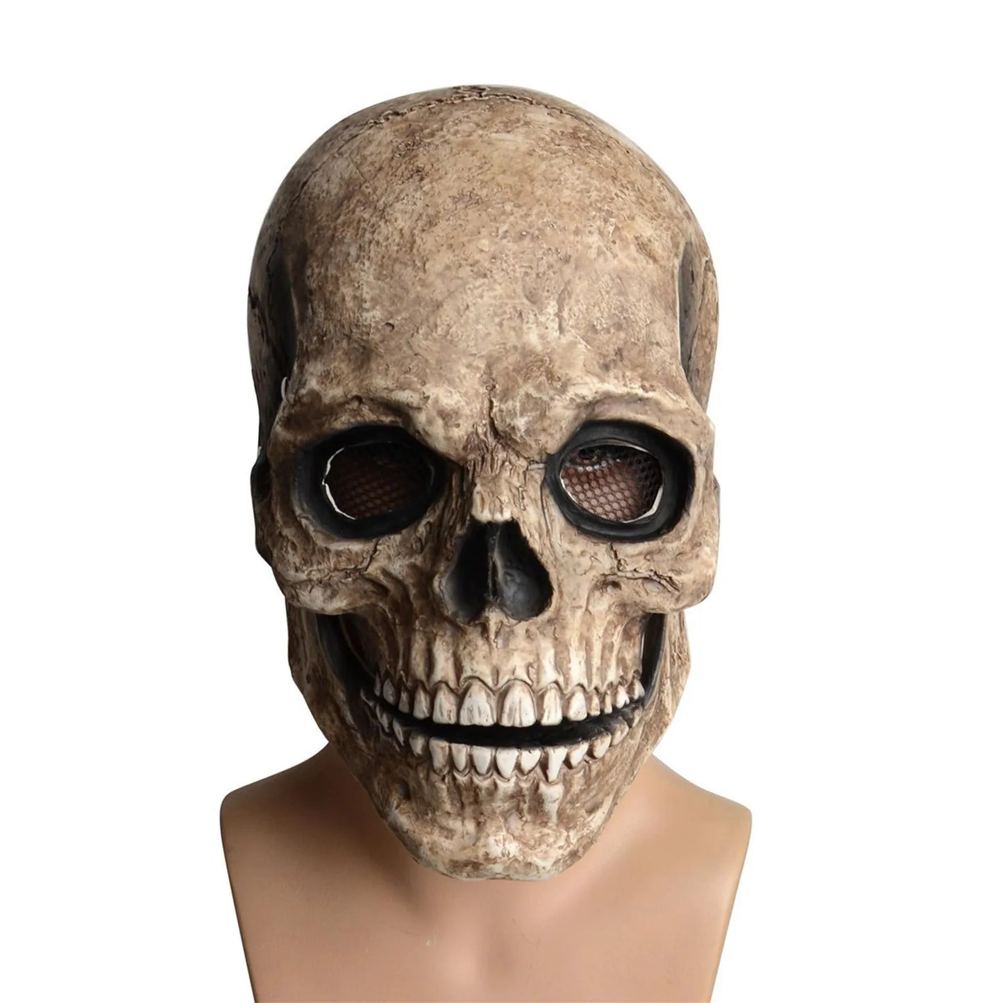 Halloween Skull Mask Latex Helmet Creepy Headgear Decorative Moving Jaw Skeleton