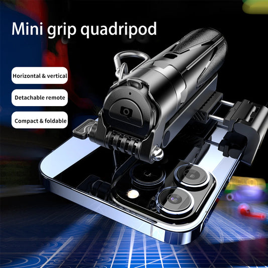 Portable Bluetooth Selfie Stick Tripod with Remote, Foldable Phone Holder Stand for iPhone & Smartphones, Mini Keychain Design