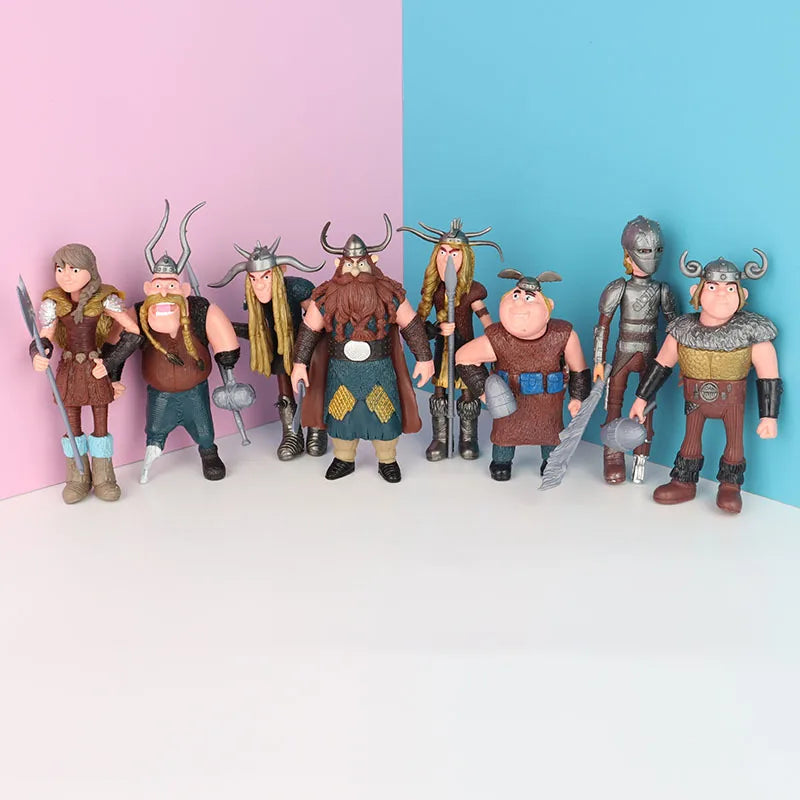 8pcs/set How To Train Your Dragon The Hidden World Toothless Night Fury Mini Anime Figure PVC Action Figures Model Dolls Toys