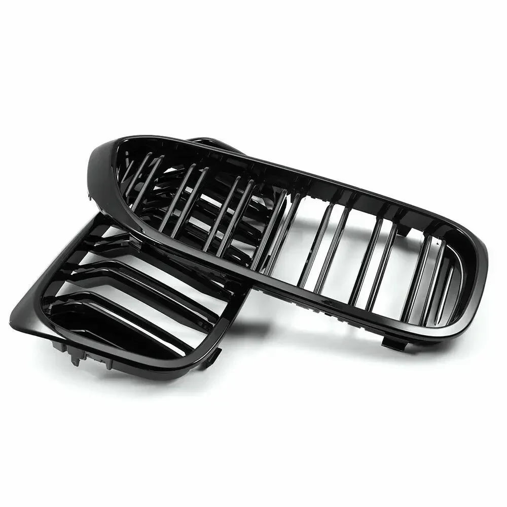 1 Pair Grille For BMW G30 G31 5 Series Sport M5 Front Kidney Dual Slats Racing Grill Gloss Black Replacement Part Double Line