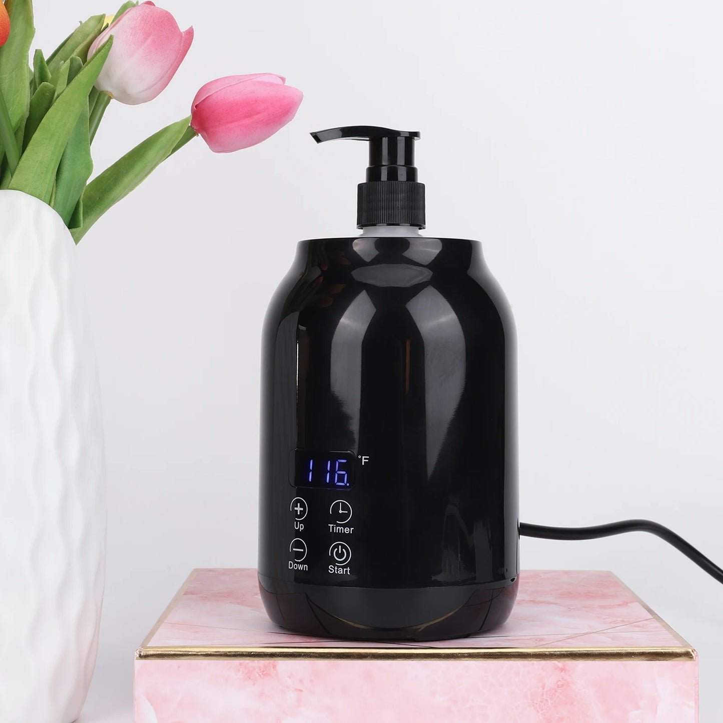 Massage Oil Warmer Digital Lotion Cream Heater LED Display Lotion Warmer Massage Oil Heater 2 Heat Modes Fast Heat Lotion Warmer
