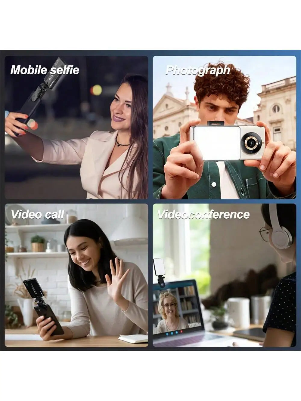 Rechargeable Selfie Light, Phone Fill Light with Clip, Portable Detachable Clip-On Video Light for Selfies, Makeup, Live Streaming, Suitable for Iphone, Android, iPad Smartphones