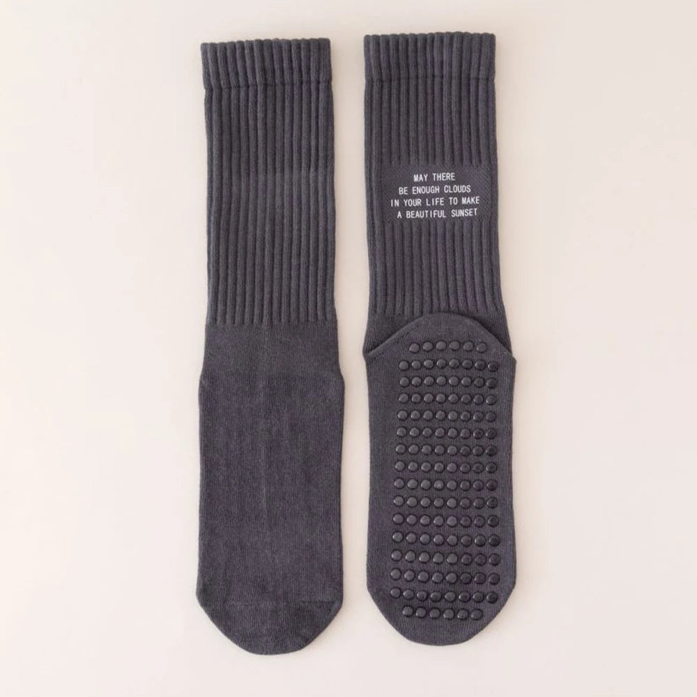Yoga Socks Indoor Cotton Mid-tube Bottom Professional Non-slip Silicone Fitness Socks gym Floor Socks Dance Pilates Sports Socks