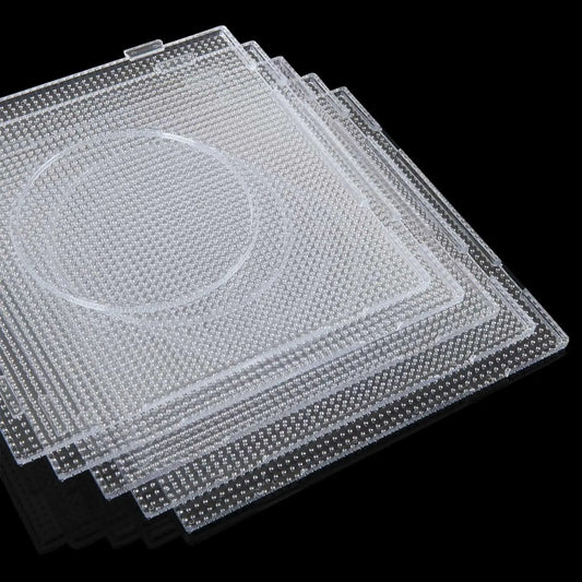 12PCS Mini Fuse Beads Pegboards 2.6mm Plastic Perler Bead Pegboard Square Board Large Clear Perler Hama Bead Pegboard DIY Toys