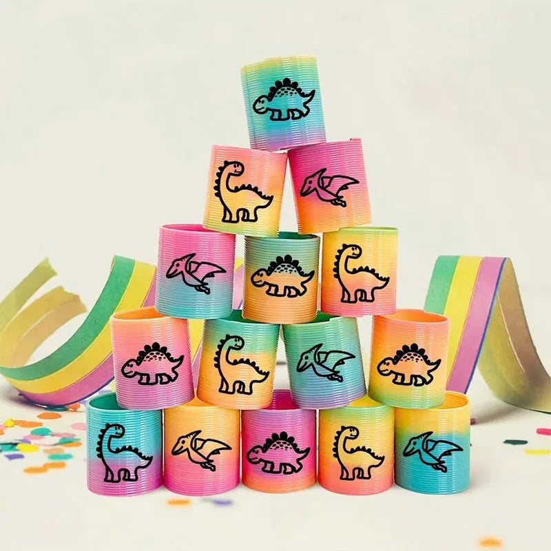 10/30PCS Rainbow Magic Spring Round Toys Gradient Fingertip Coil Fun Children's Toys Party Gifts