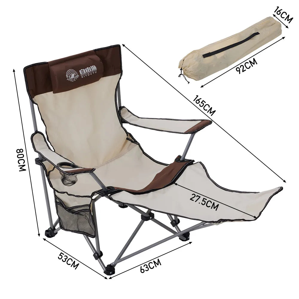 【Breeins】Portable adjustable folding camping chair, lightweight travel, fishing chair, beach chair, suitable for grassland