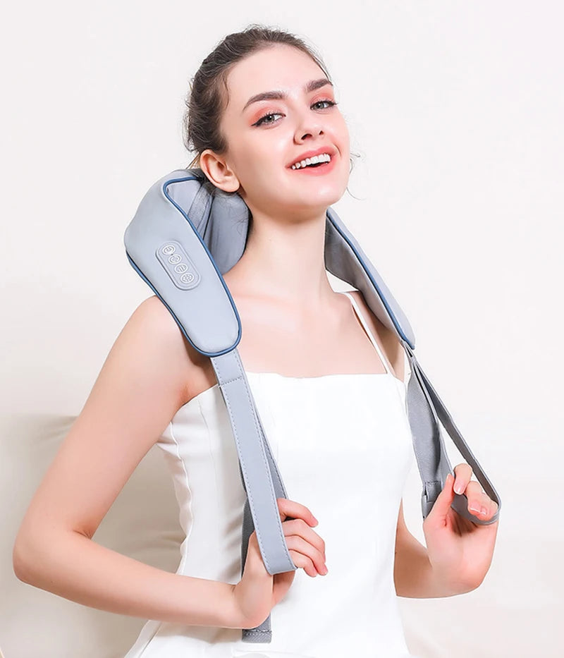 Electric Heat Neck Massage Shawl Shiatsu Kneading Cervical Spine Massager Car Home Back Shoulder Neck Trapezius Muscle Massager