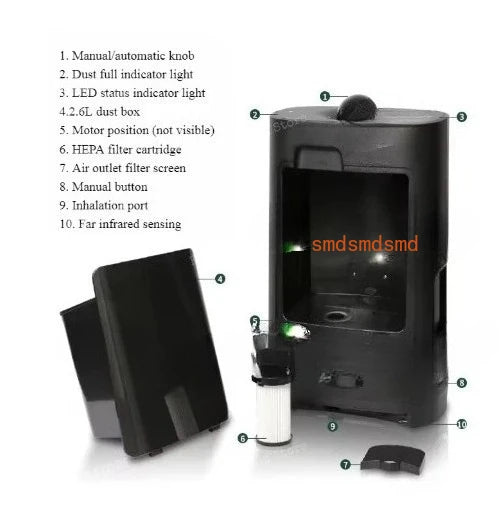 Hair salon special suction hair bin high-power infrared induction intelligent suction hair crusher tool