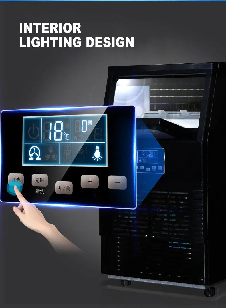 Fully Automatic Cubic Ice Maker, Water Inlet Brake Ice Maker, Desktop Commercial Mini Device