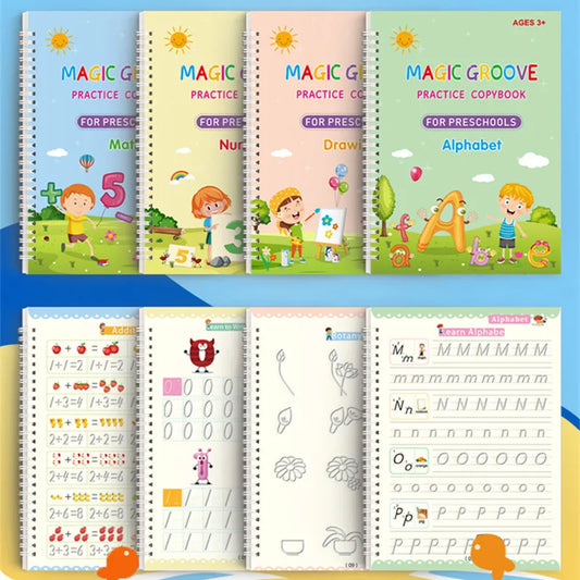 Magic Copybook Drawing Toys for Kids Montessori Reusable Pen Control Training Writing Sticker Learning Educational Toy Children