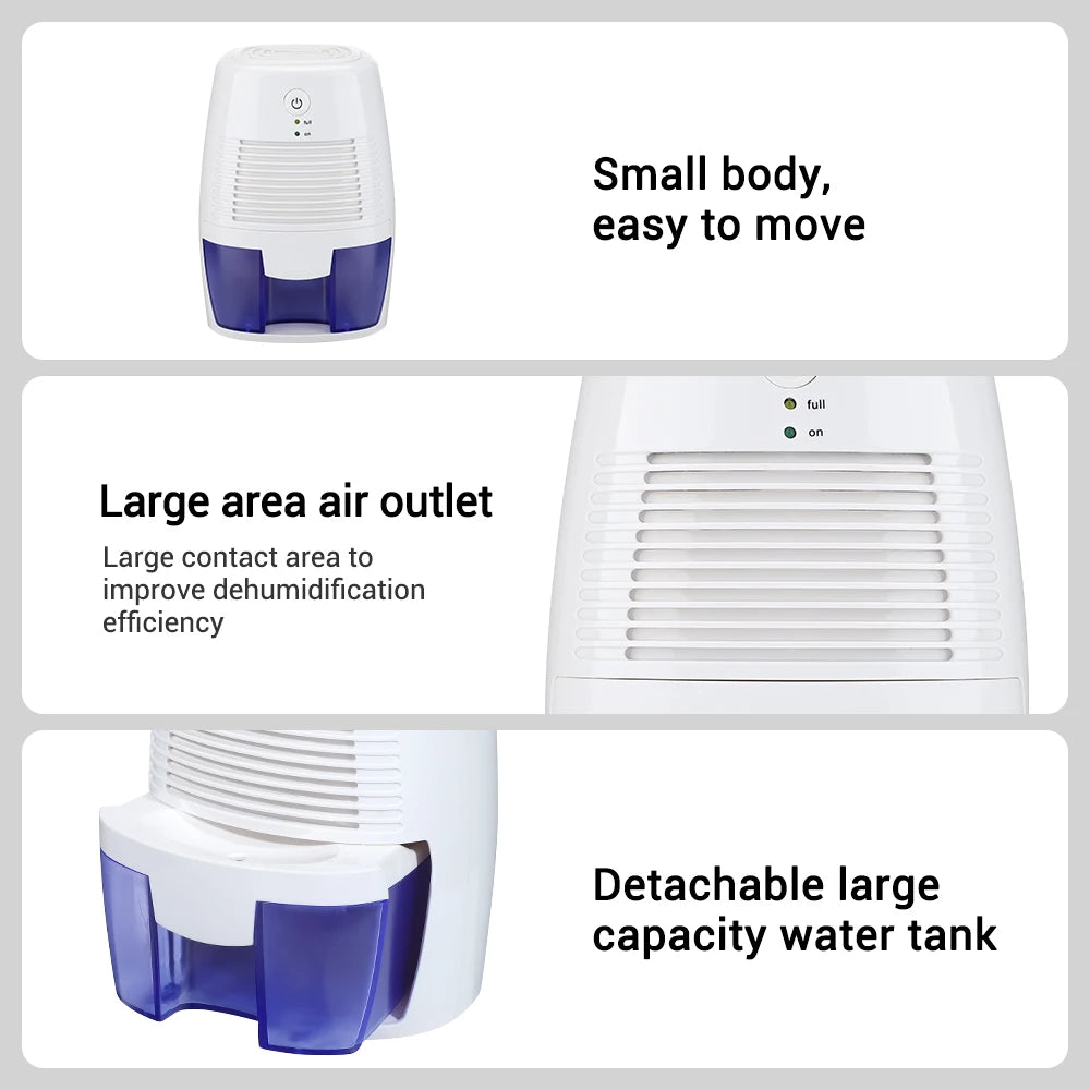 Portable Dehumidifier Device Air Purifier Mute Moisture Absorbers Air Dryer For Home Room Office Kitchen Deodorizer Dryer