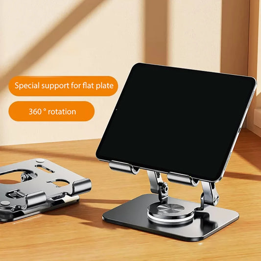 Foldable Bracket Stand 360 Degree Rotating Hollowed Tablet Holder Anti Slip Tablet Holder Desk Height Adjustable for 4.7-12 Inch