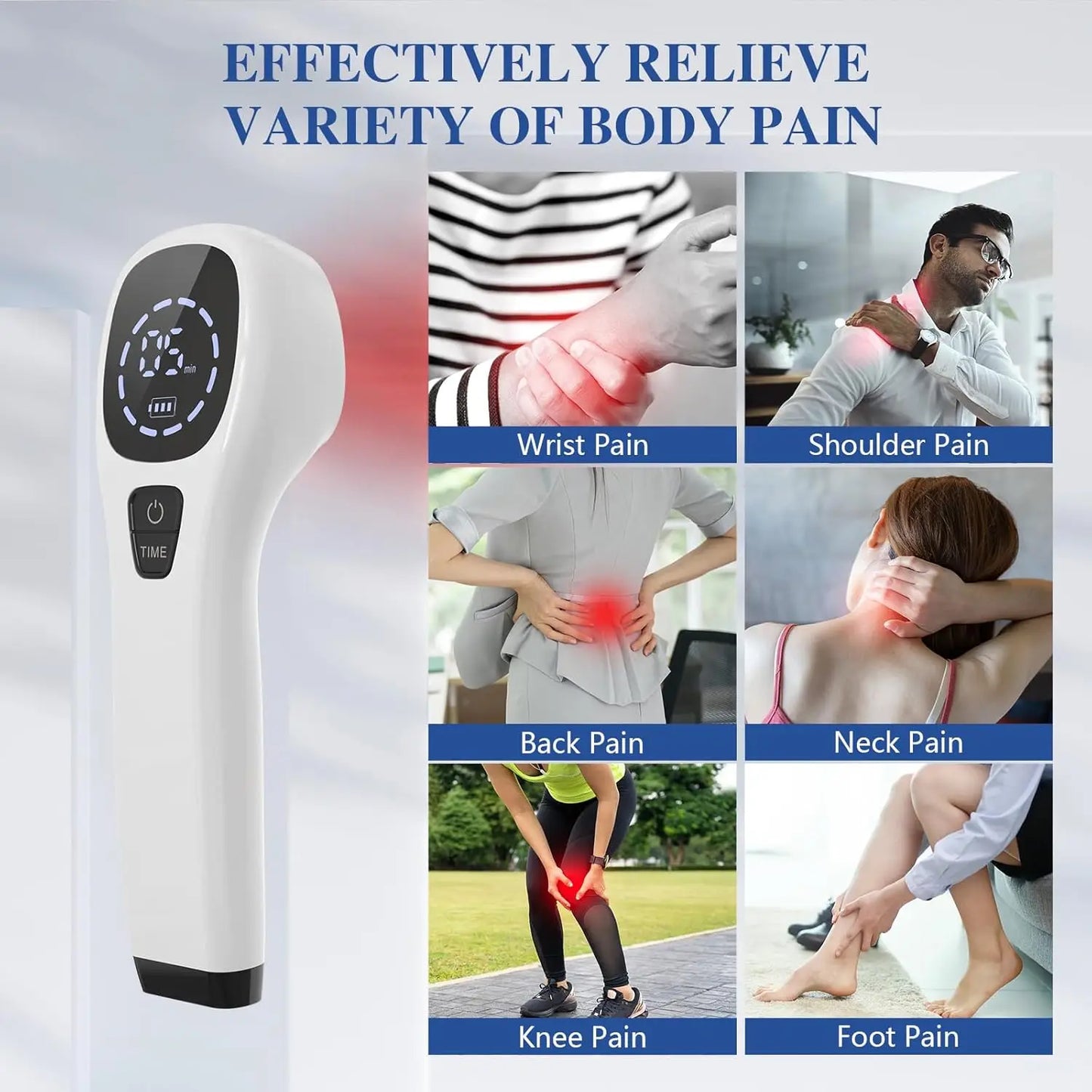 Cold Laser Therapy Device 4x808nm Infrared Light Therapy Pain Relief Device for Joint&Muscle&Back Reliever with Free Goggles