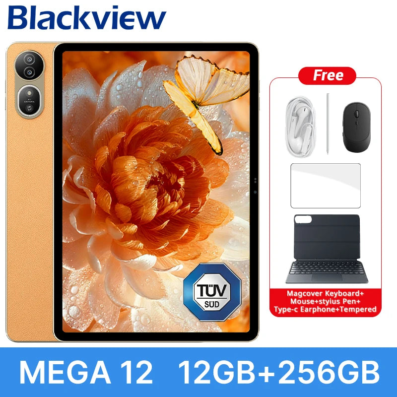 【World premiere】Blackview MEGA 12 Tablet 5G 12.2" 2.4K 120Hz Display Dimensity 7200 CPU IP69K Waterproof 50MP 10000mAh Pad PC