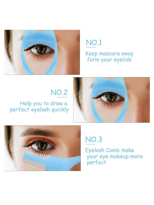 Handy Eyelash Aid Clip Pink Eye Makeup Aid Tool Y Shape Silicone Mascara Applicator Shield Multifunctional Silicone Eyeliner Mak