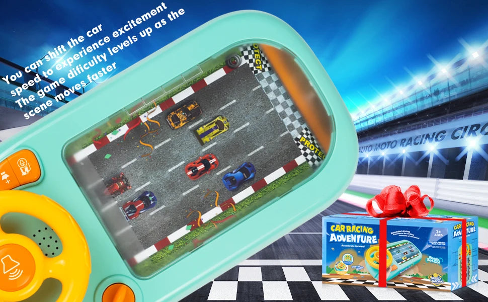 Musical Steering Wheel Baby Toddler Toys Boys, Simulated Driving Racing Car Game with Sound, Interactive Educational