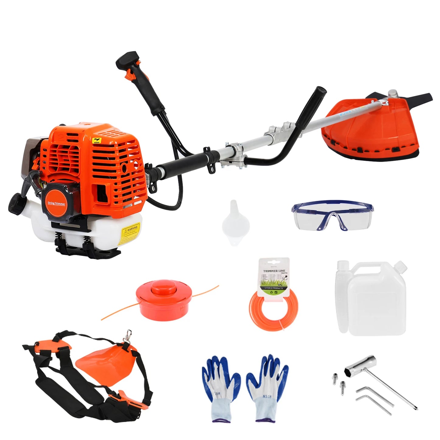 Weed Eater/ 52cc Weed Wacker Gas Powered 2-Cycle Gas String Trimmer/Edger 2 In 1 Brush Cutter Cutting Path Handheld Weed Eater 