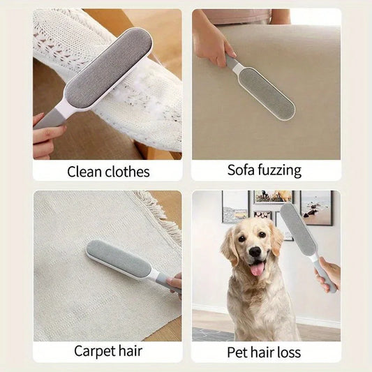 Double-Sided Pet Hair Remover, Manual Electrostatic Sticky Lint Brush, for Cat, Clothing, Sofa, Furniture, Carpet Cleaning