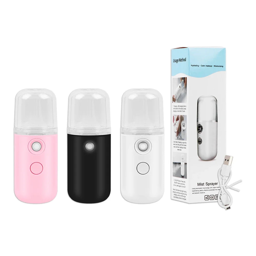Mini Portable Humidifier Nano Mister Facial Steamer Device Beauty Spray Hydrating Apparatus Cold Spray Apparatus Rechargeable