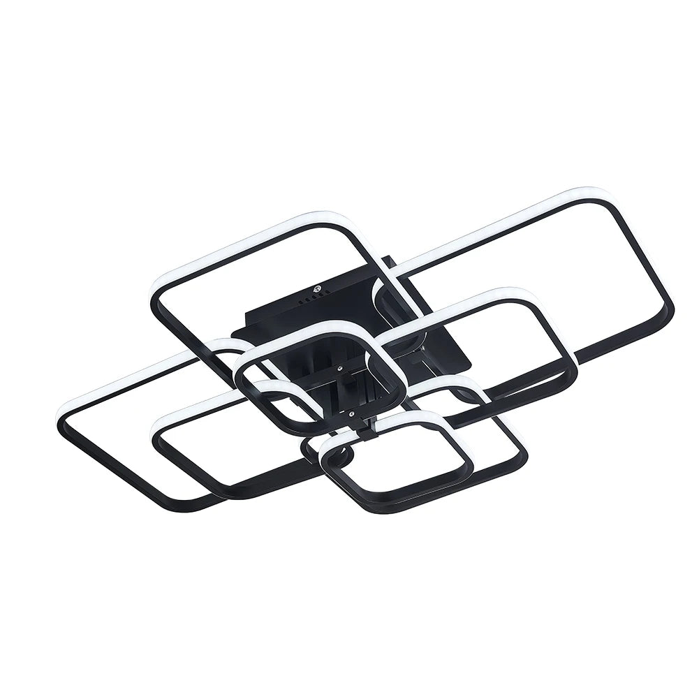 KOMORE Contemporary LED Energy-efficient Semi Flush Ceiling Light, White / Stepless Dimming