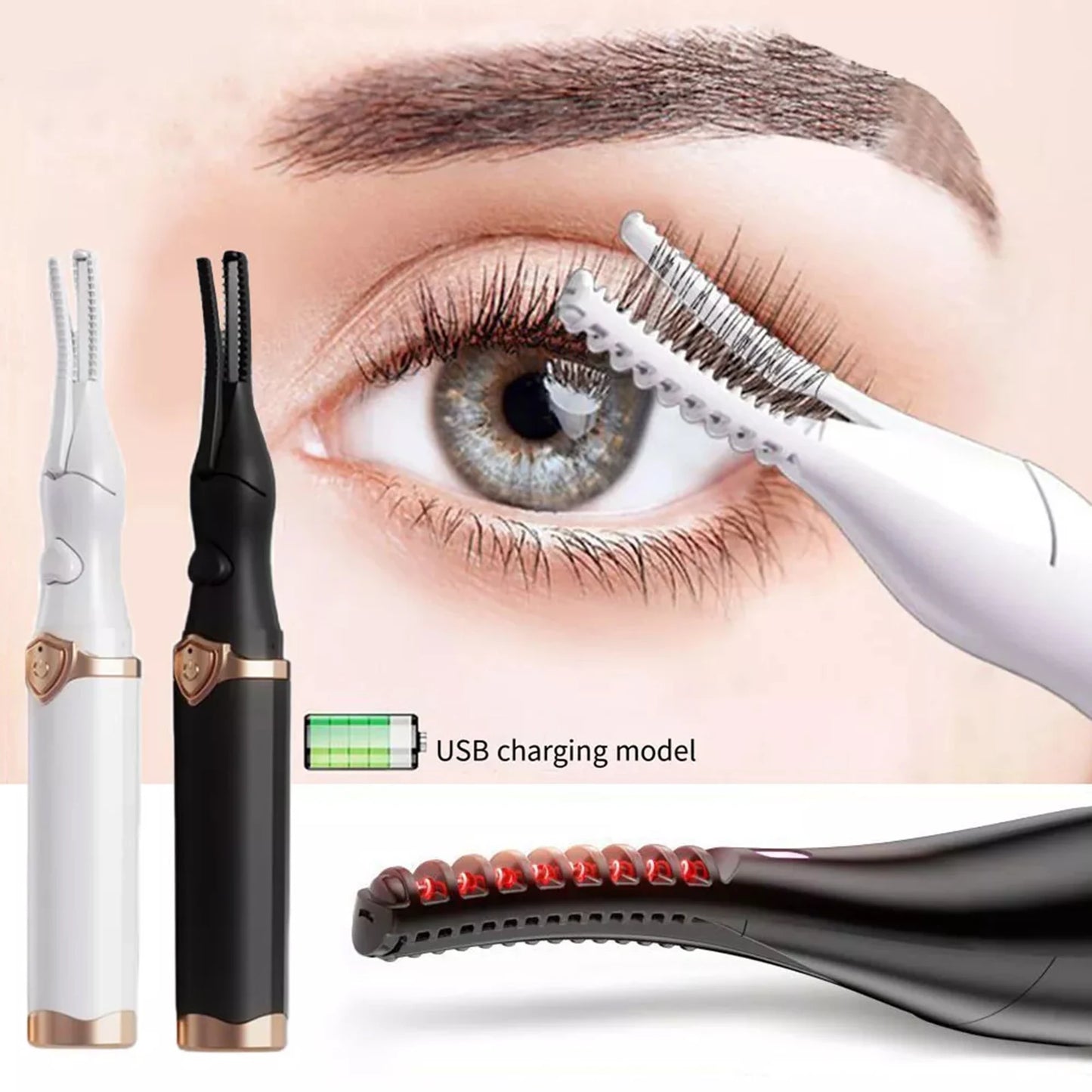 Electric Eyelash Curlers Rechargeable 3 Heat Modes Fast Heating Handheld Eyelash Curler Ideal Gift for Women Girlfriend