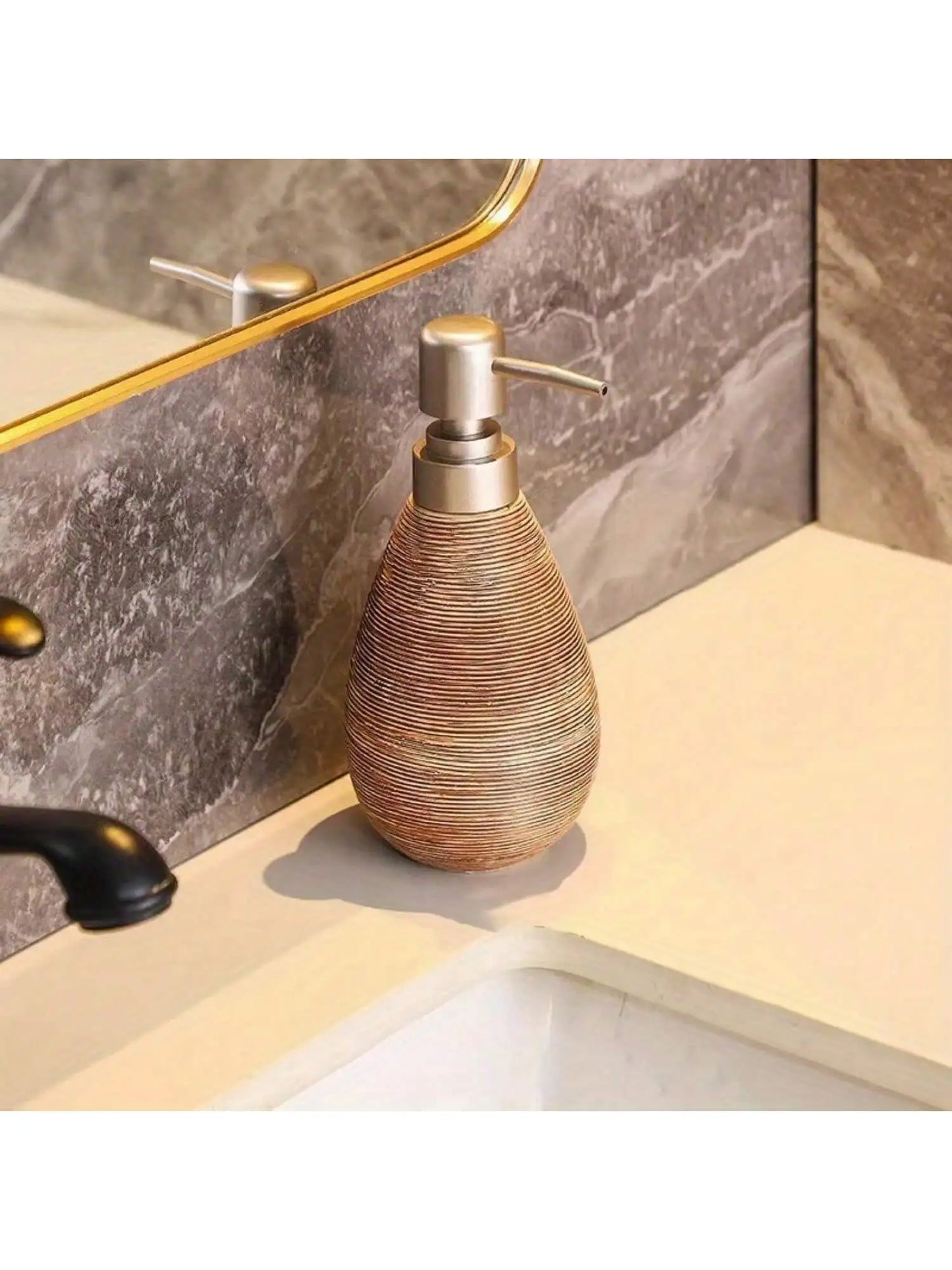 Creative Retro Style Ceramic Push-Type Soap Dispenser With Pump, Hand Soap Bottle, Suitable For Bathrooms Kitchens And Toilets