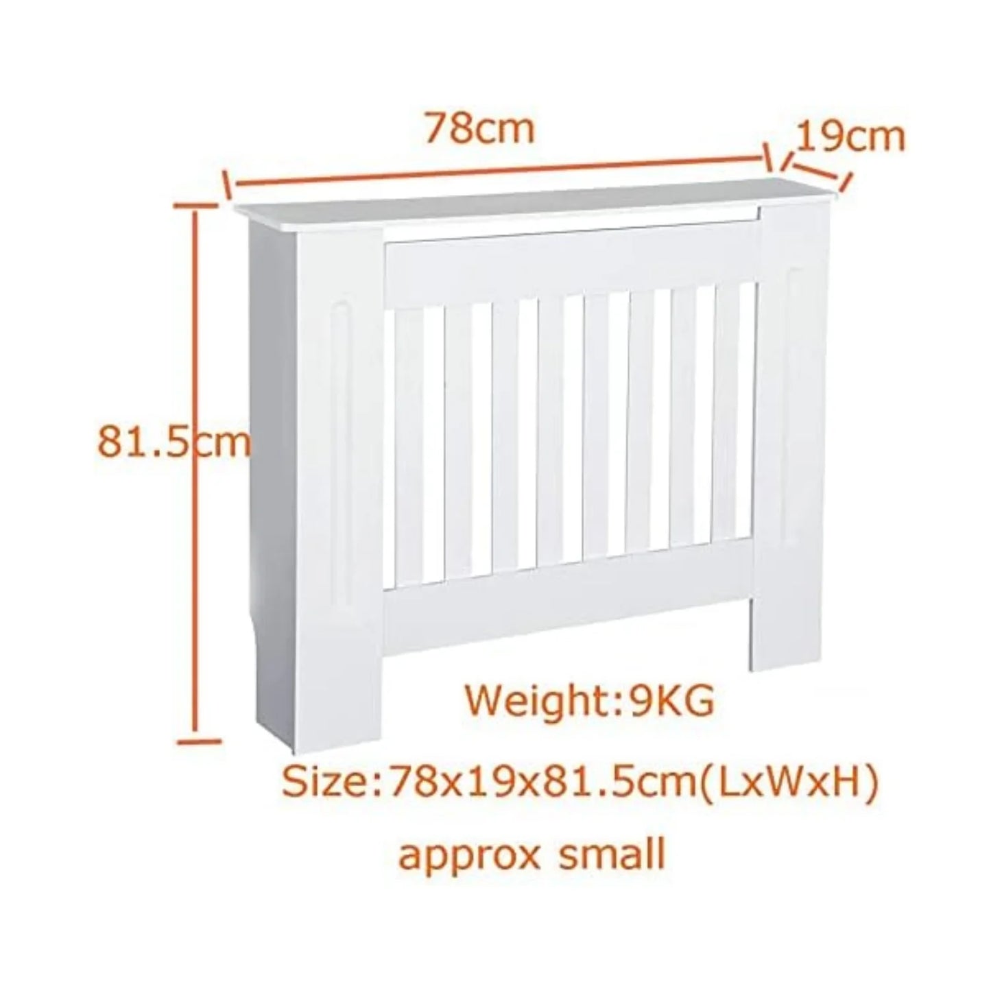 BRIEFNESS Radiator cover Wooden wall-mounted White painted MDF cupboard heater cover Modern heating cover Barbecue cabinet shelf