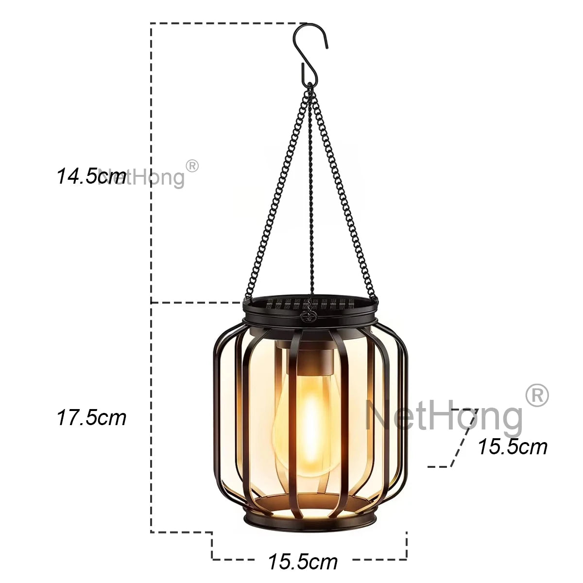 Solar Powered LED Hanging Lanterns Lights Waterproof Outdoor Lawn Lamps~Gardens