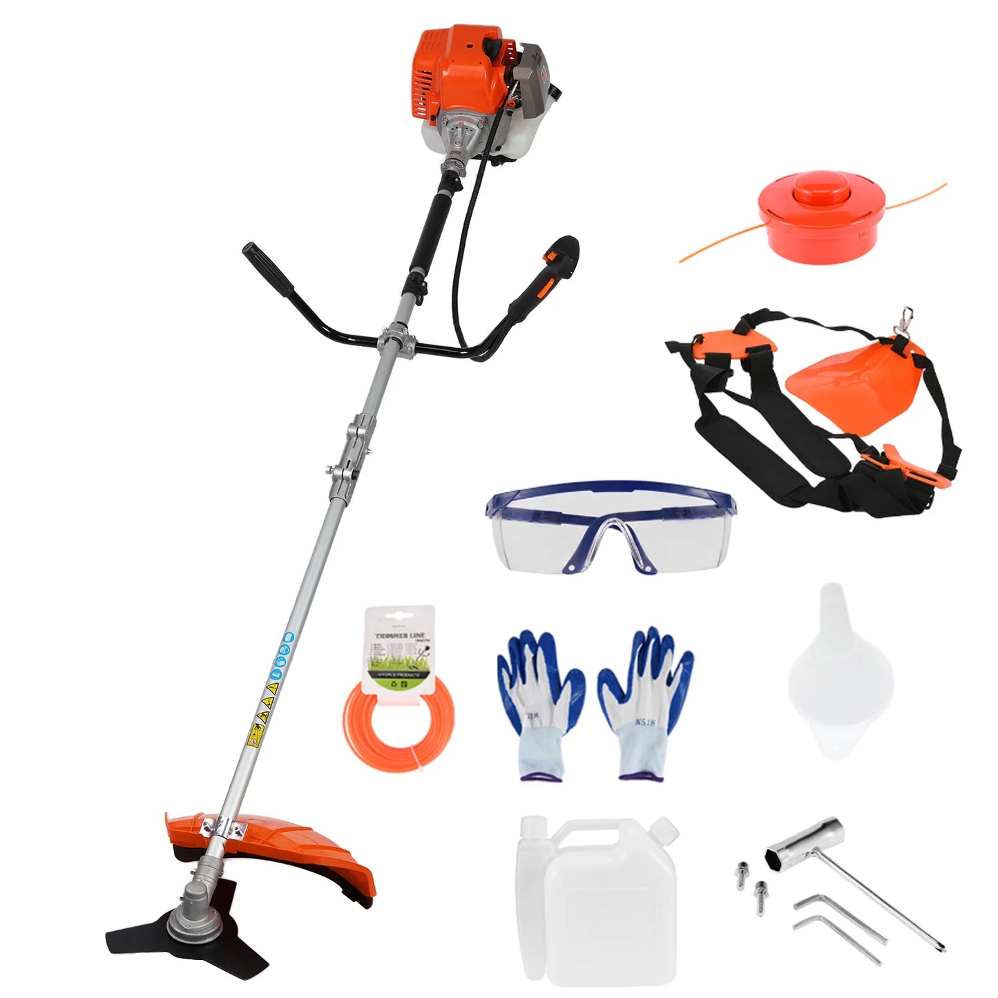 Weed Eater/ 52cc Weed Wacker Gas Powered 2-Cycle Gas String Trimmer/Edger 2 In 1 Brush Cutter Cutting Path Handheld Weed Eater 