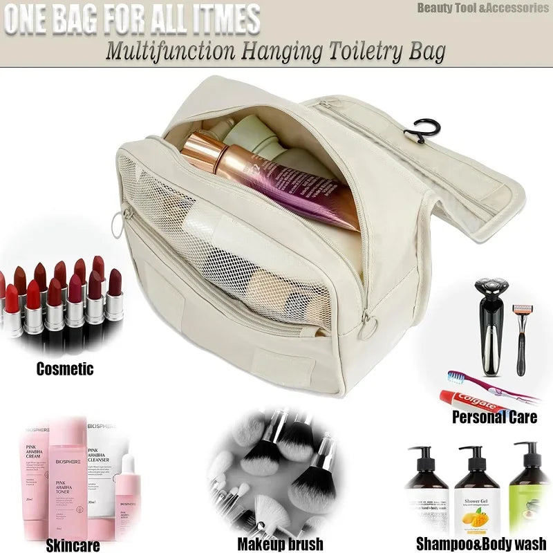Travel Makeup High Capacity Toiletries Pouch Travel Make Organizer Waterproof Beauty Bathroom Wash Bathtub tray Soap tray