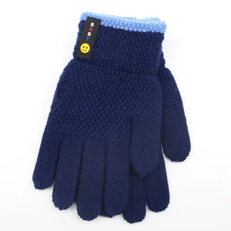 Kids Winter Gloves - Warm Knitted Mittens for Boys & Girls Ages 6-10 | Premium Cotton Stretch Gloves