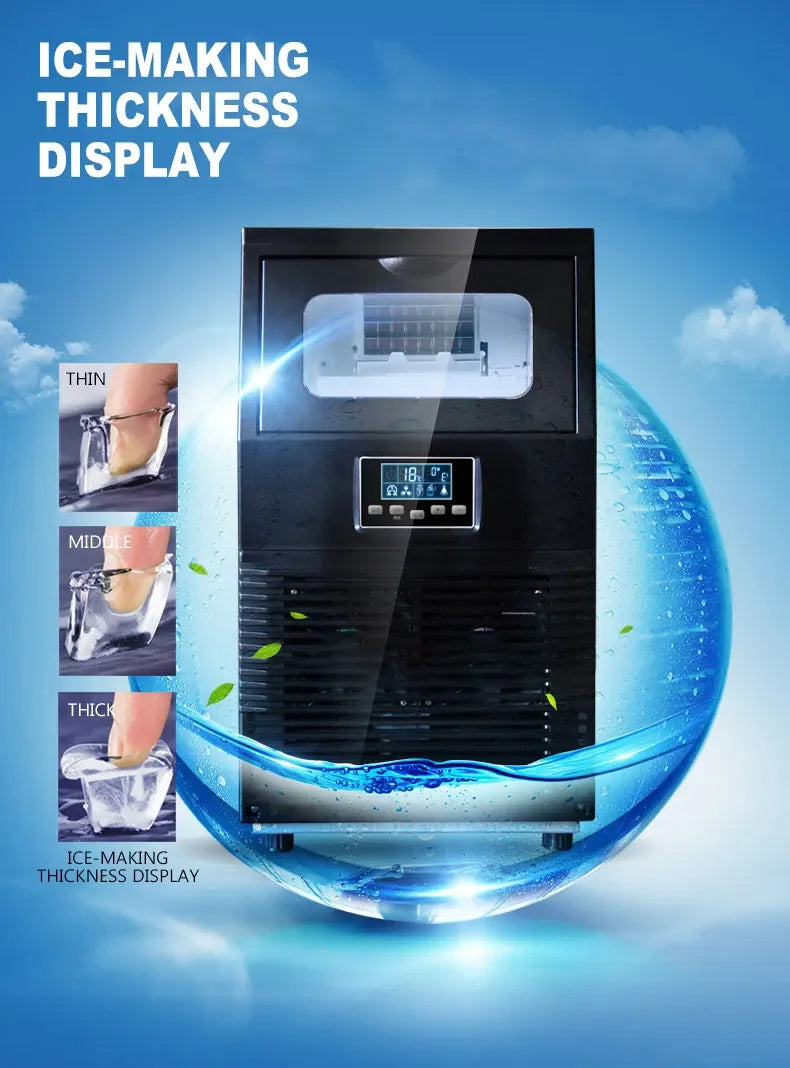 Fully Automatic Cubic Ice Maker, Water Inlet Brake Ice Maker, Desktop Commercial Mini Device