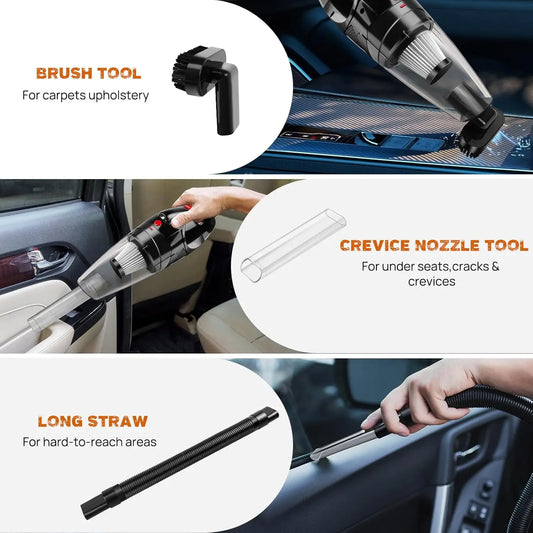 Car Vacuum Cleaner Wireless - Portable Handheld Hoover 8000PA Strong Suction 65W Cordless