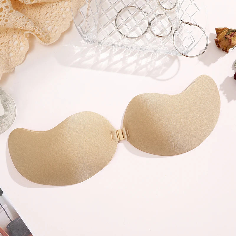 FINETOO Invisible Silicone Bra - Strapless Adhesive Push Up Bra for Women