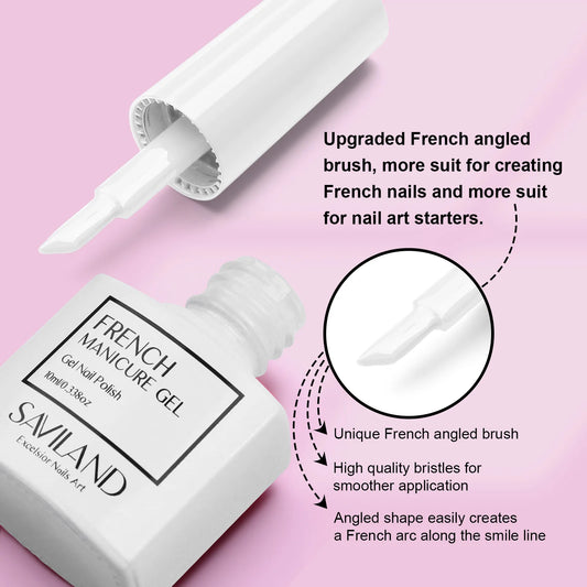 SAVILAND 10ml White Gel Nail Polish French Extension UV LED Gel French Tip Nail Art Nail Supplies For Manicure Nail Art Starter