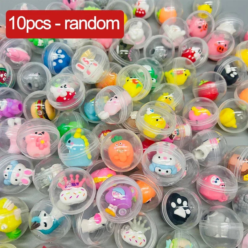 30/50 Pcs 32mm Transparent Eggshell Mixed Toy Kids Birthday Party Favor Pinata Gift Bag Filler Carnival Christmas Gift Reward