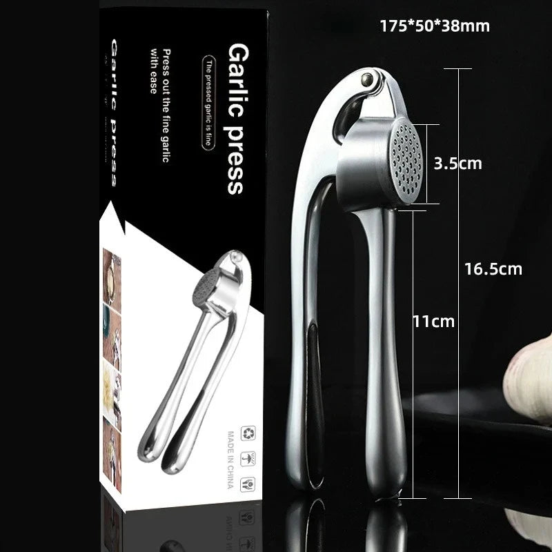 1pcs Garlic Press Easy to Squeeze and Clean with Soft Easy Squeeze Ergonomic Handle Zinc Alloy Garlic Mincer & Crusher