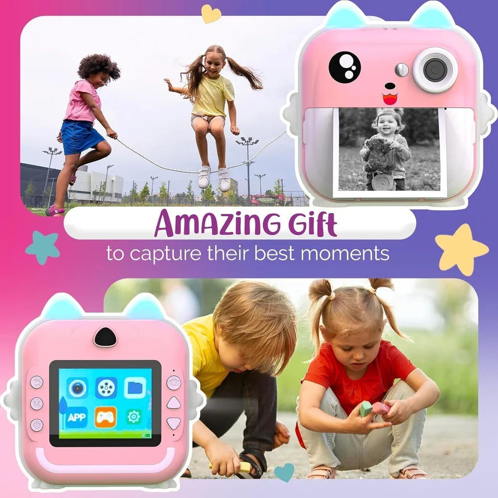 Children 1080P HD Digital Camera Toys Instant Print for Kids Thermal Print Camera Instant Print Photo Video With 32G Memory Card
