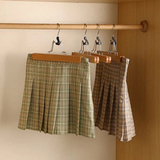 5/10PCS Pants Hanger,Wooden Skirts Clothes Hangers with 360° Swivel Hook for Closet Organizer,Non-slip Sturdy Jeans Trouser Rack