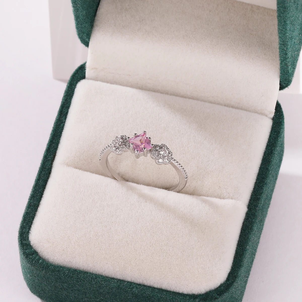 Pink Zircon Bow Heart Rings For Women Gold Plated 18K Plated Adjustable Heart Ring 2026 Trend Wedding Aesthetic Jewelry Gift