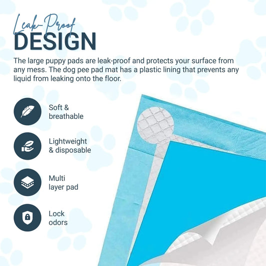 Dog Pee Pad, Puppy Potty Training Pet Pads Dog Pads Extra Large Disposable Super Absorbent & Leak-Free Pee Pads