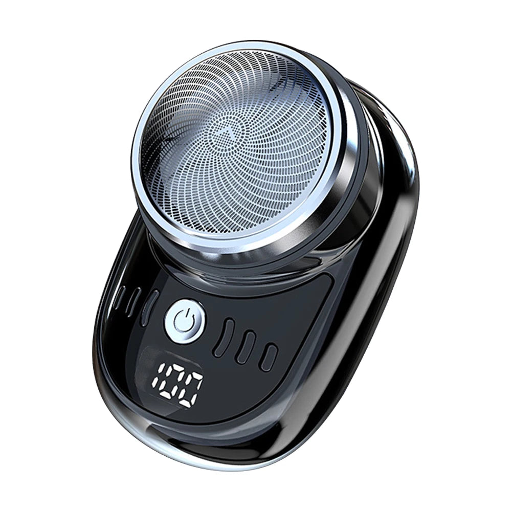 Men Face Beard Trimmer USB Charging Rechargeable Shaver with Digital Display Shaving Face Beard Razor Pocket Size Car Home Razor