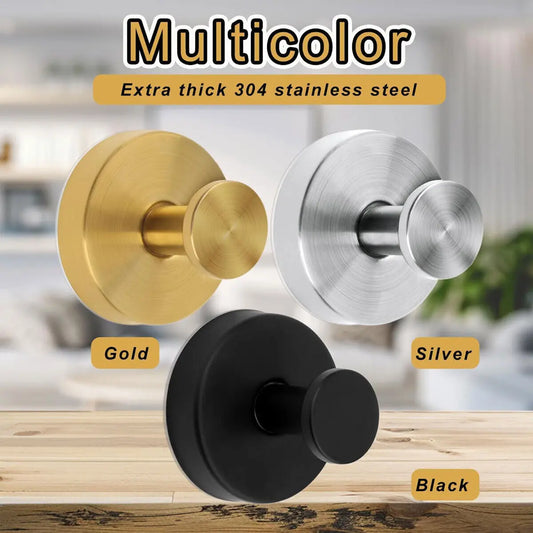 2/4x Stainless Steel Suction Cup Hook Waterproof Wall Mount Hooks Punch-free Reusable Kitchen Bathroom Wall Hanger Towel Clothes