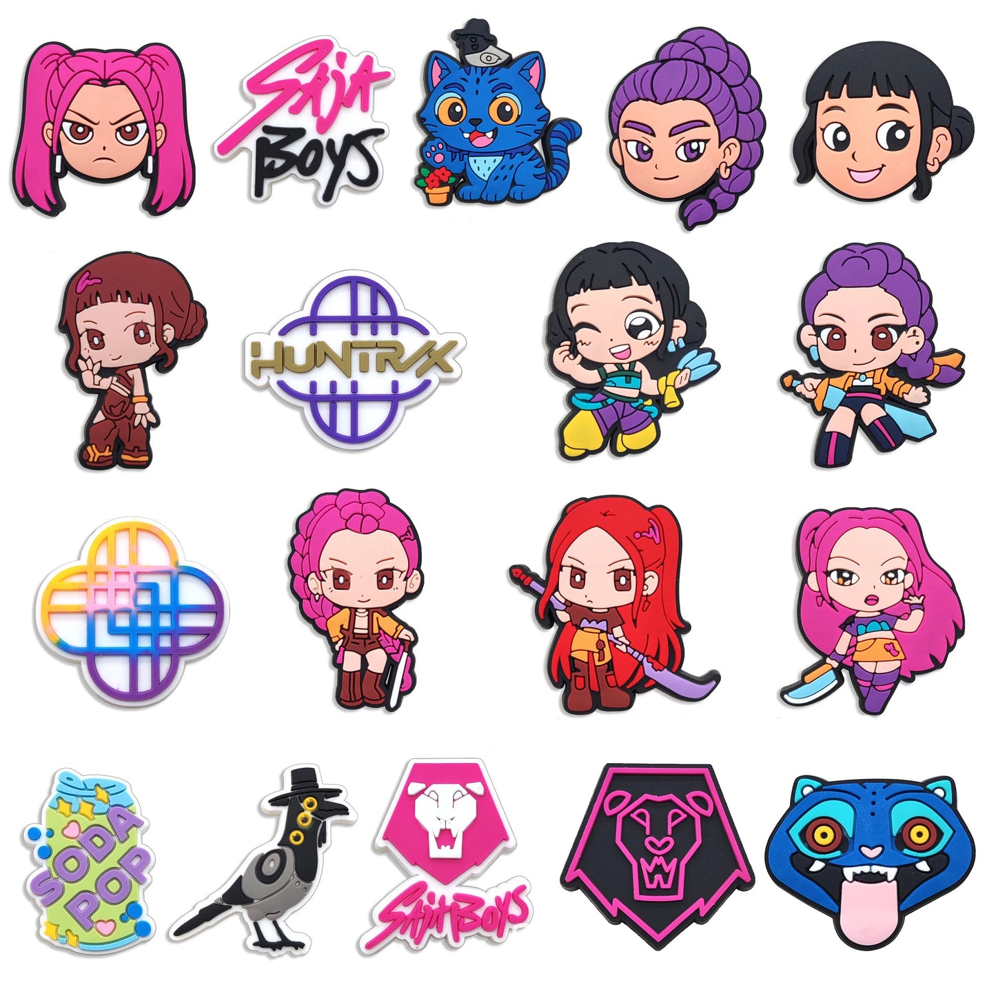 18-100pcs KPop Demon Hunters Shoe Charms For Clogs Ghost Shoe Decoration Premium Quality Popular Shoe Accessories Great Gift