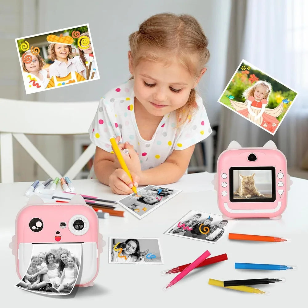 Children 1080P HD Digital Camera Toys Instant Print for Kids Thermal Print Camera Instant Print Photo Video With 32G Memory Card