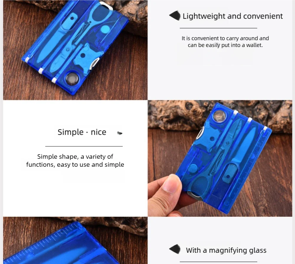 Camping Multifunctional Swiss Army Knife Card Combination Multi-purpose Survival Tool Beauty Suit Tool Card