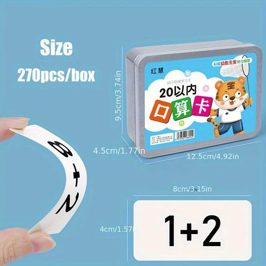 Within 20 Numbers 270pcs Math Flash Cards Set - Addition & Subtraction Facts Symbols Included - Fun Learning for Ages 5-8