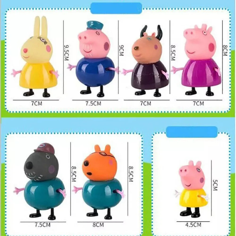 25Pcs Pepa Pig Toy Action Figure George Family Toys Mom and Dad Anime Party Toys Children's Holiday Gift